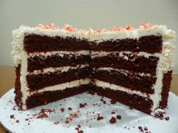 peppermint red velvet cake section 1