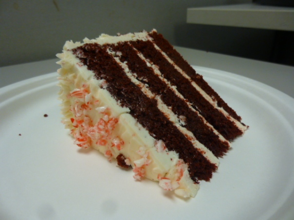 peppermint red velvet cake slice 3